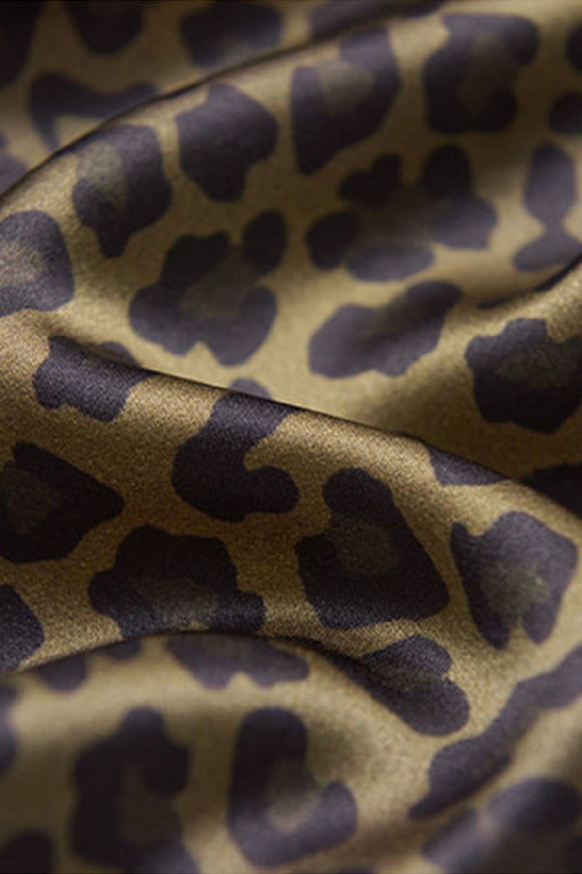High Waist Leopard Silk Midi Skirt