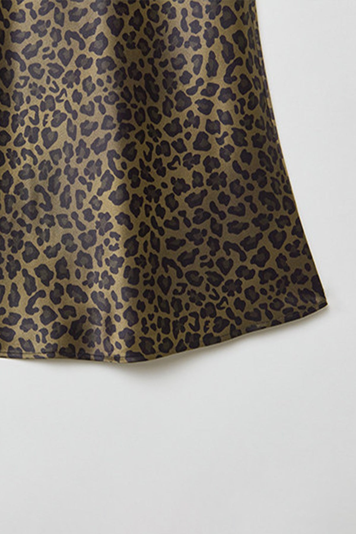 High Waist Leopard Silk Midi Skirt