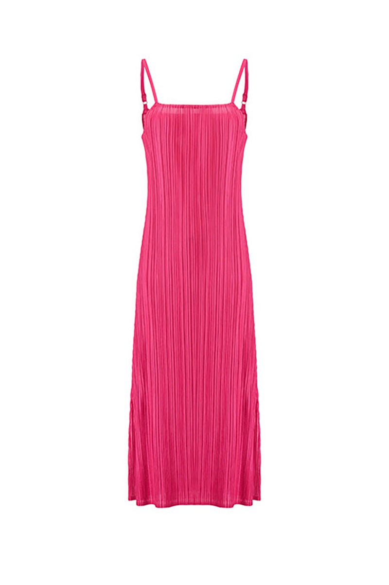 Designer Inspired Pleated Midi Slip Dress