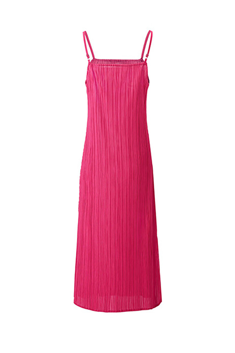 Designer Inspired Pleated Midi Slip Dress