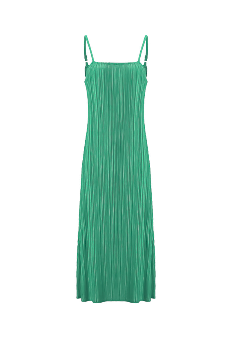Designer Inspired Pleated Midi Slip Dress