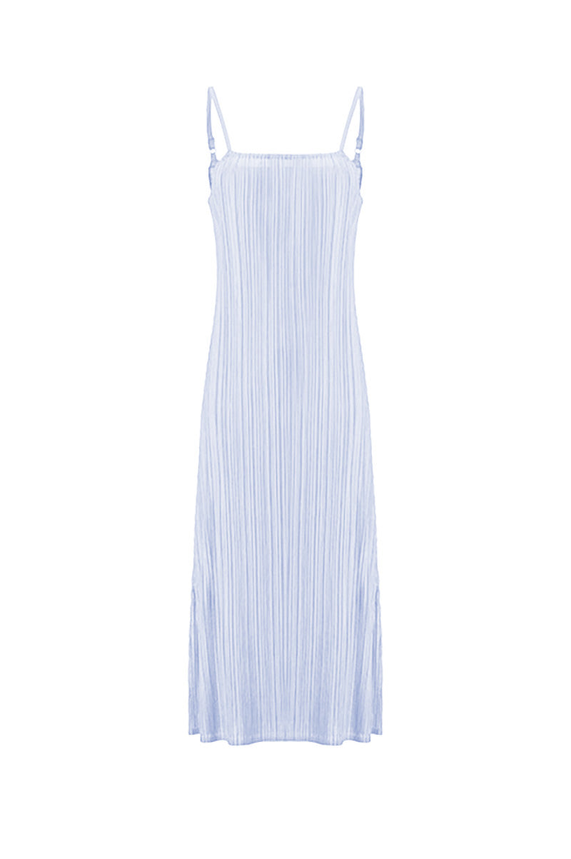 Designer Inspired Pleated Midi Slip Dress