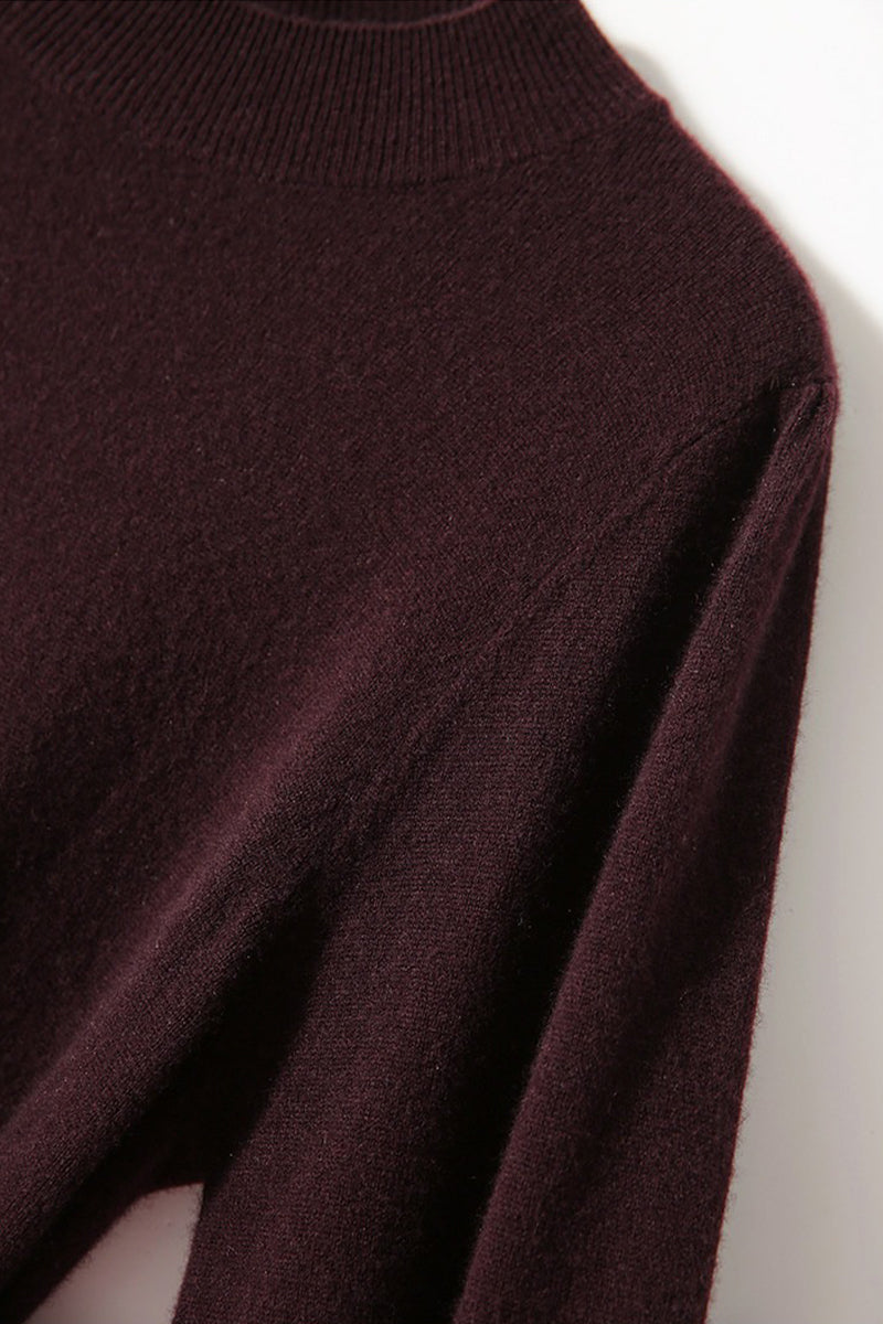 Italian-Spun Cashmere-Wool Belted Long Sleeve Midi Sweater Dress