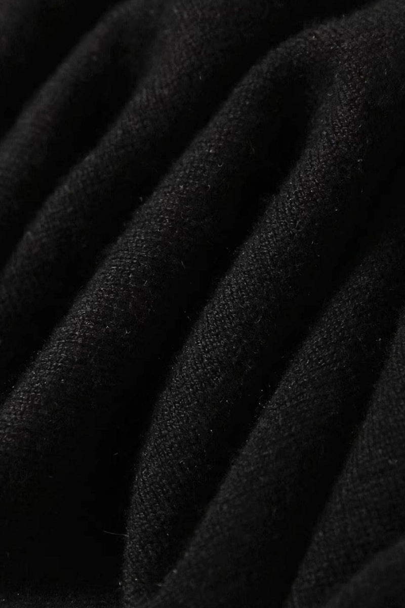Italian-Spun Cashmere-Wool V-Neck Long Sleeve Midi Sweater Dress