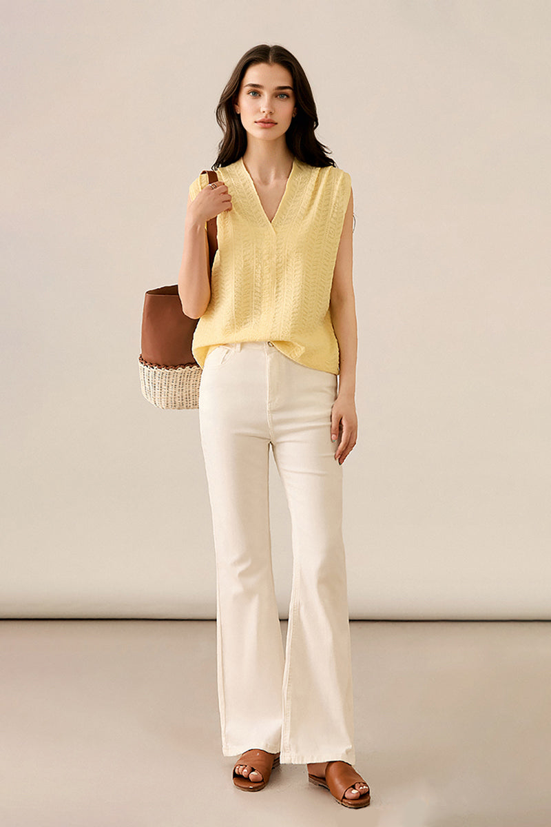 Jacquard Silk-Blend Fine-Knit Tank Top