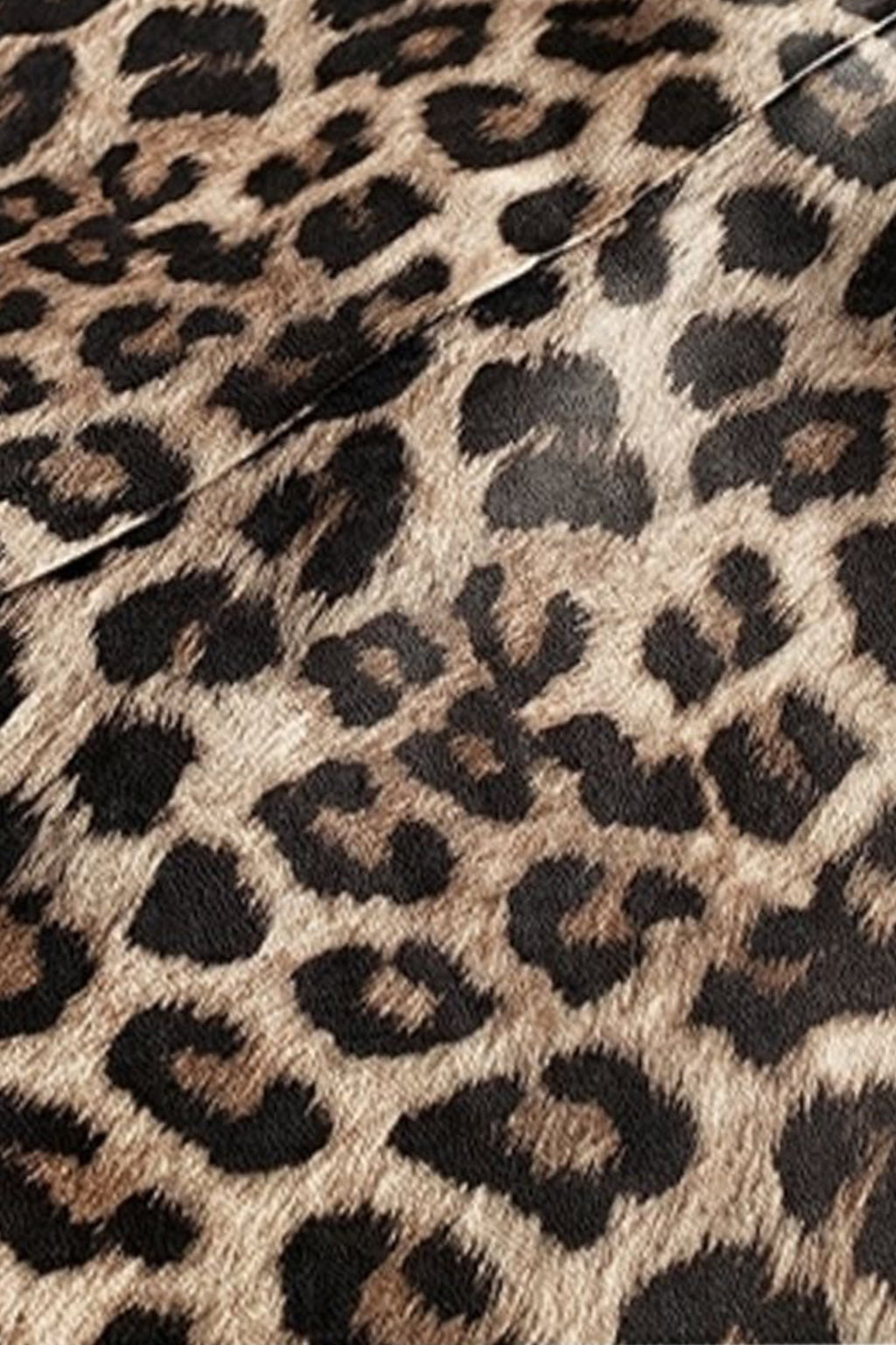 Lambskin Leather Leopard Print Midi Pencil Skirt