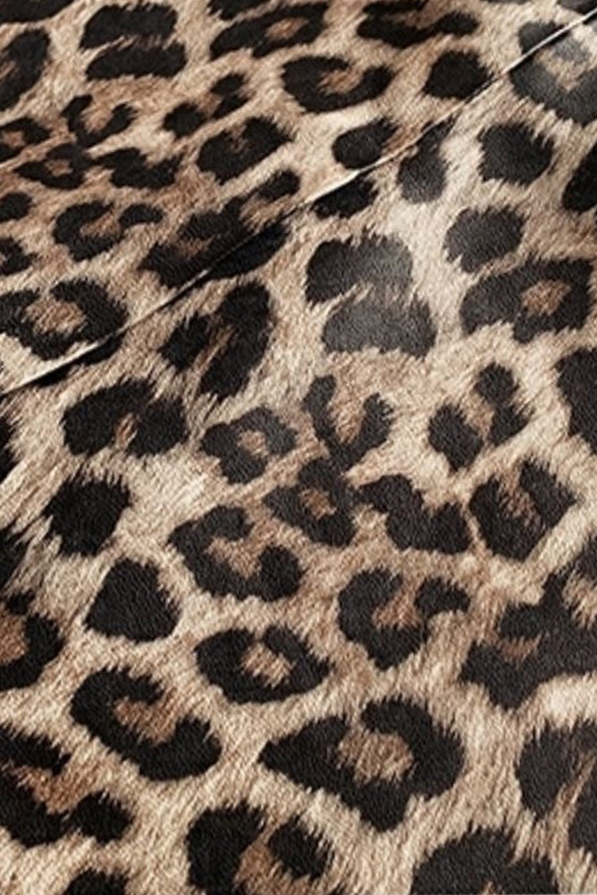 Lambskin Leather Leopard Print Midi Pencil Skirt