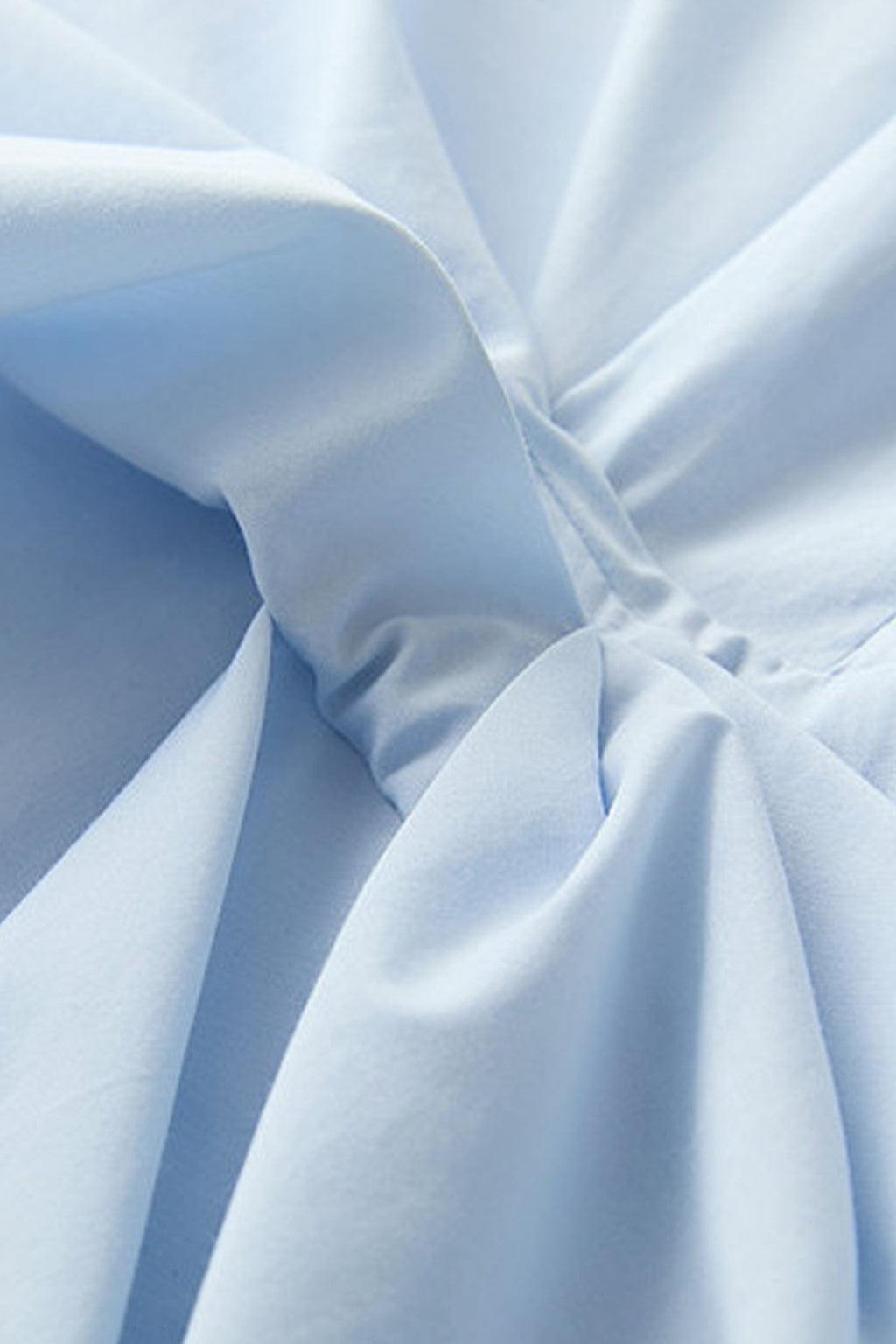 Light Blue Sleeveless Draped Midi Dress