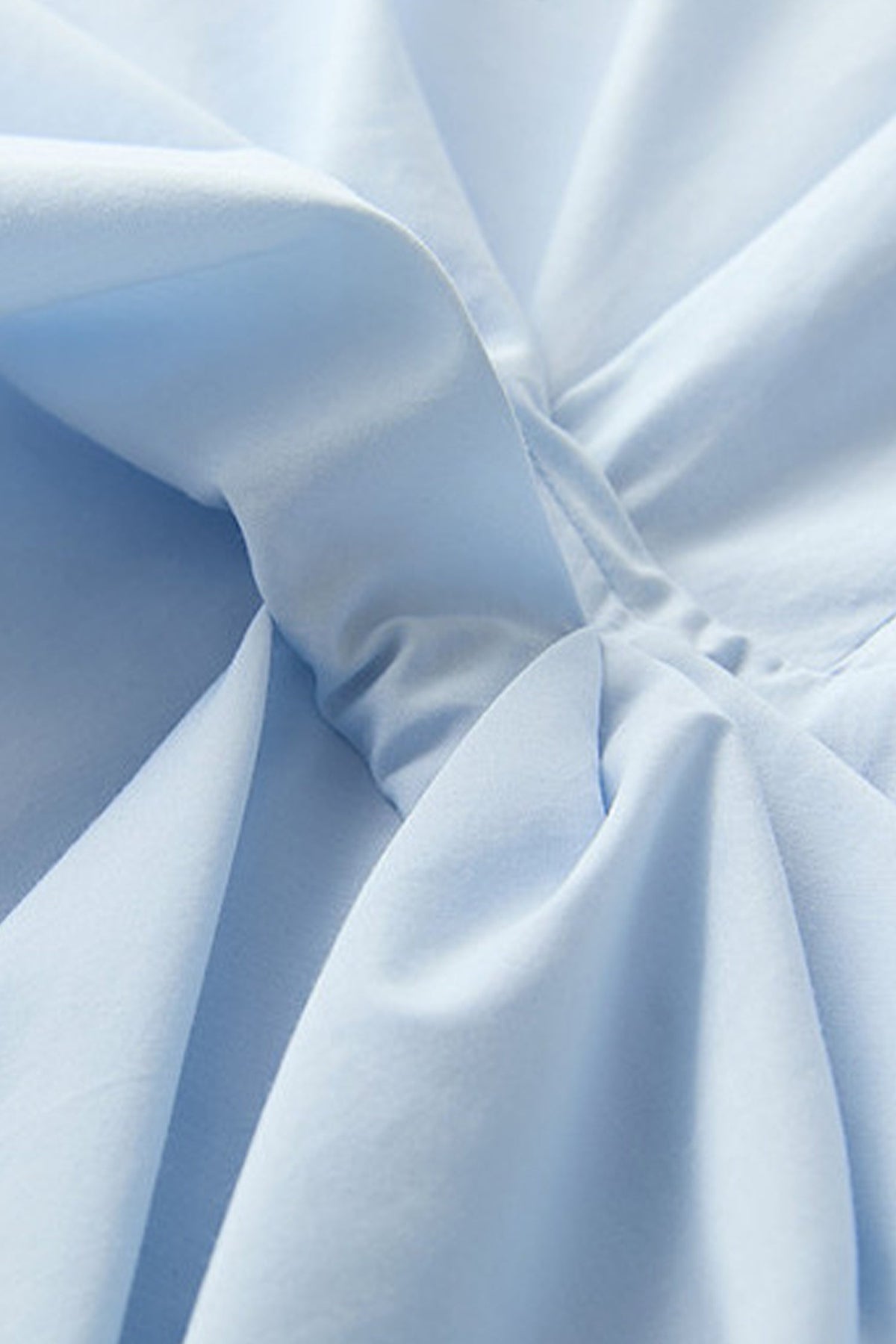 Light Blue Sleeveless Draped Midi Dress