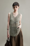Lightweight Linen-Cotton Crochet Cover-Up Tank Top