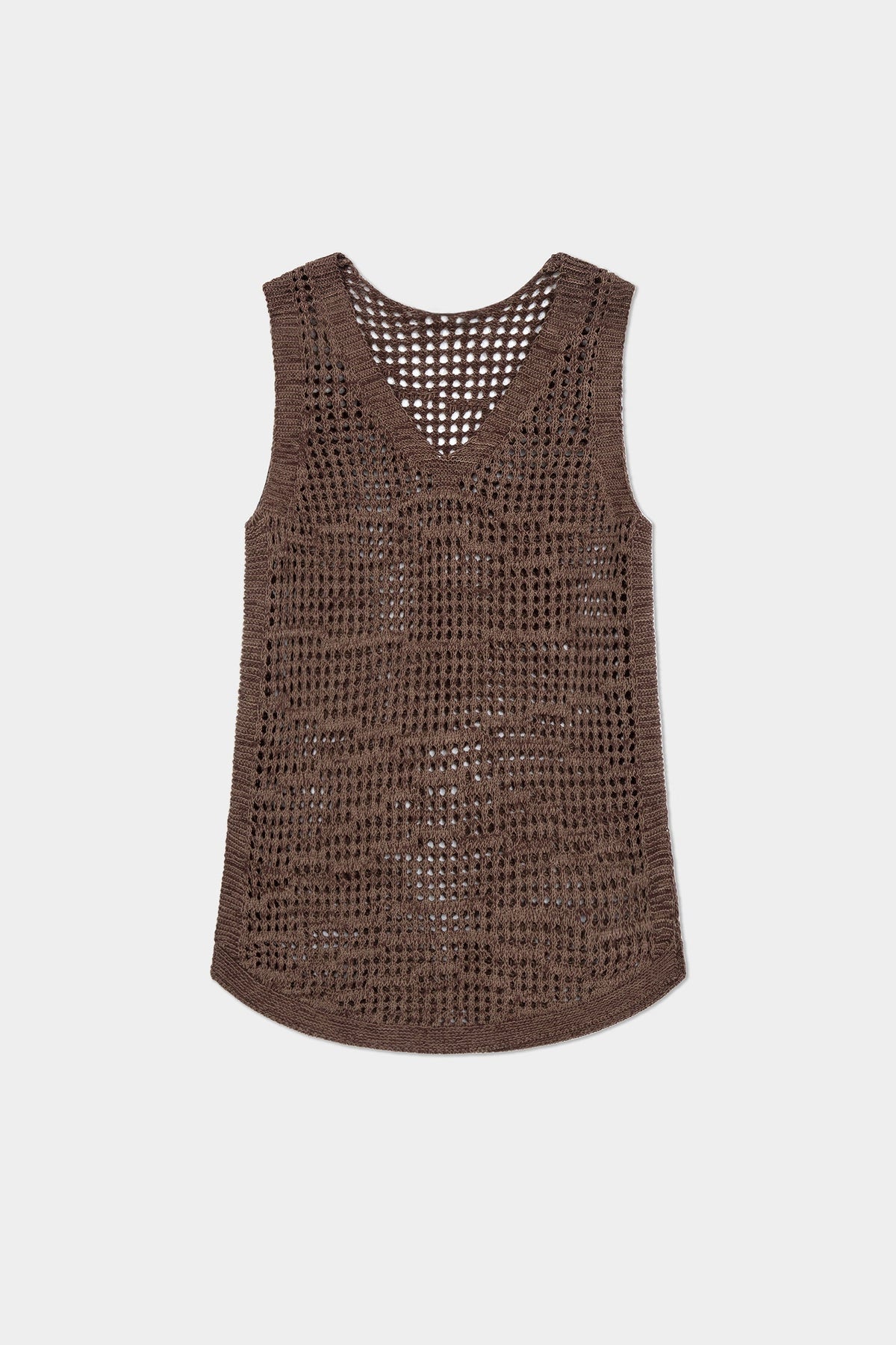 Lightweight Linen-Cotton Crochet Cover-Up Tank Top