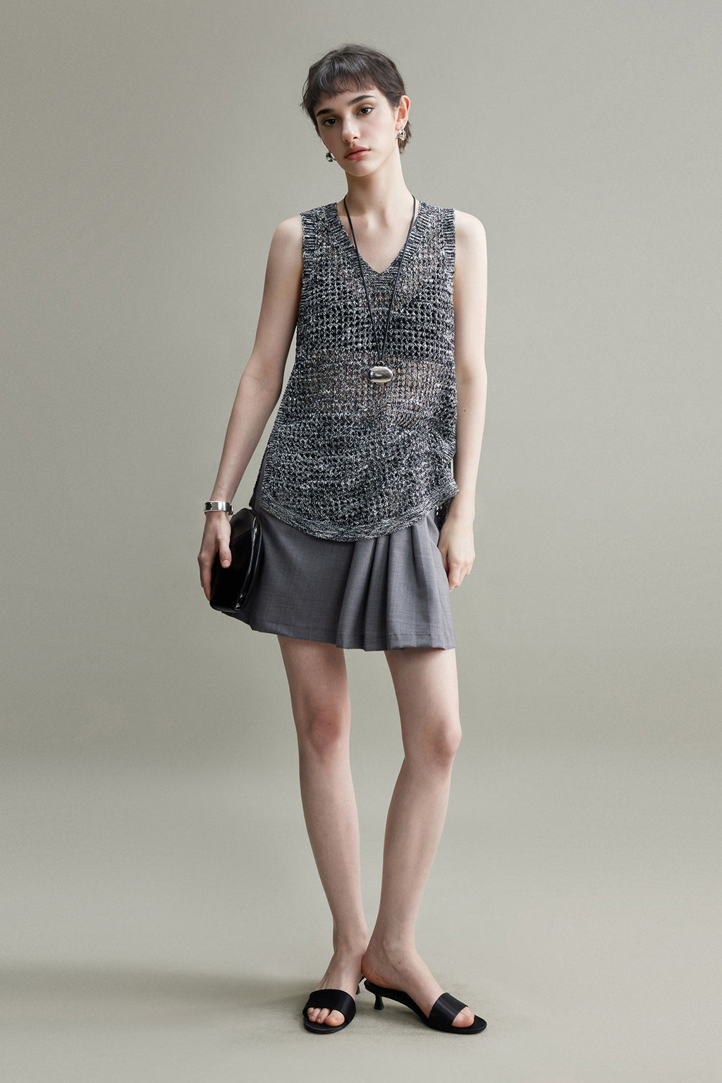 Lightweight Linen-Cotton Crochet Cover-Up Tank Top