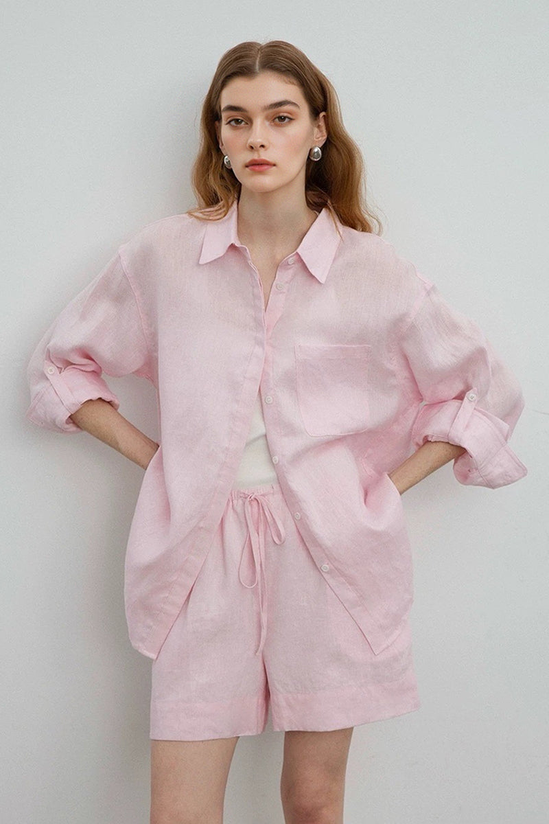 Lightweight Linen Long Sleeve Button Down Shirt