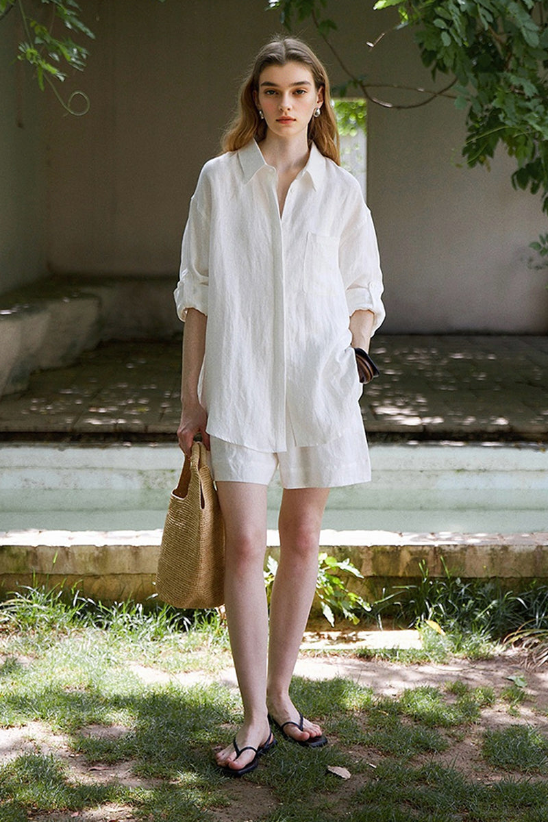 Lightweight Linen Long Sleeve Button Down Shirt