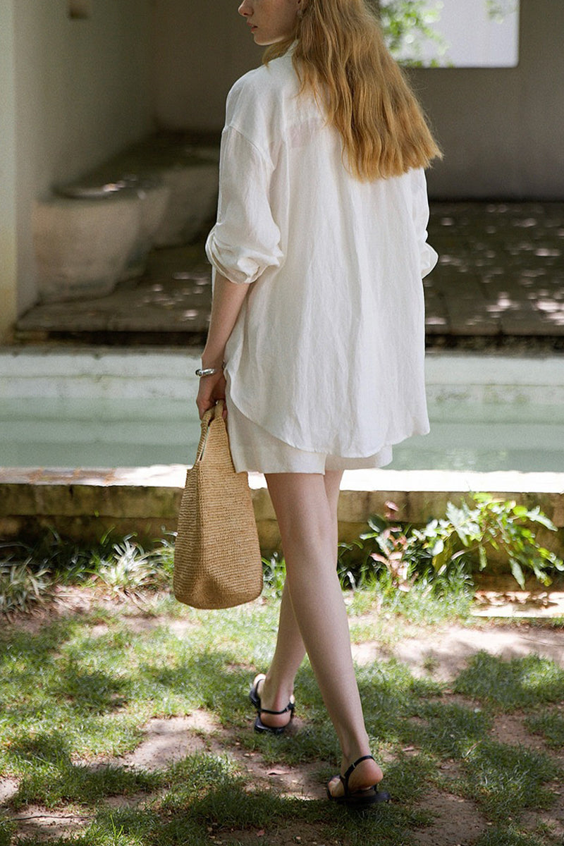 Lightweight Linen Long Sleeve Button Down Shirt