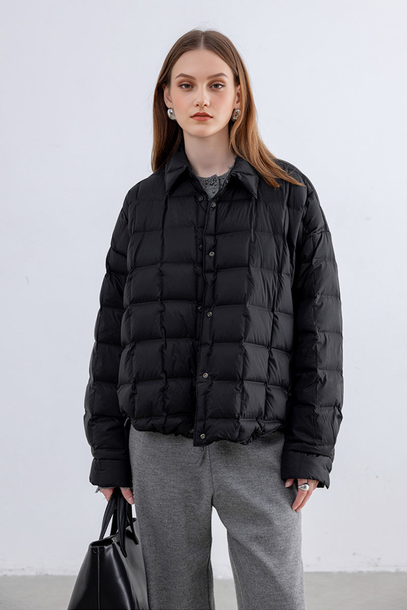 Lightweight Packable Quilted Shirt Down Jacket