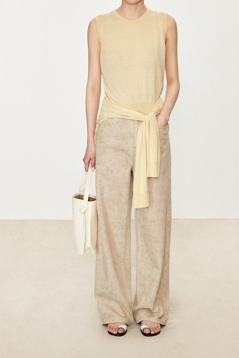 Lightweight Triacetate-Tencel Sleeveless Knit Top