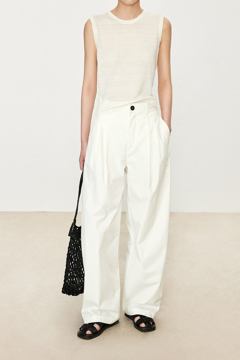 Lightweight Triacetate-Tencel Sleeveless Knit Top
