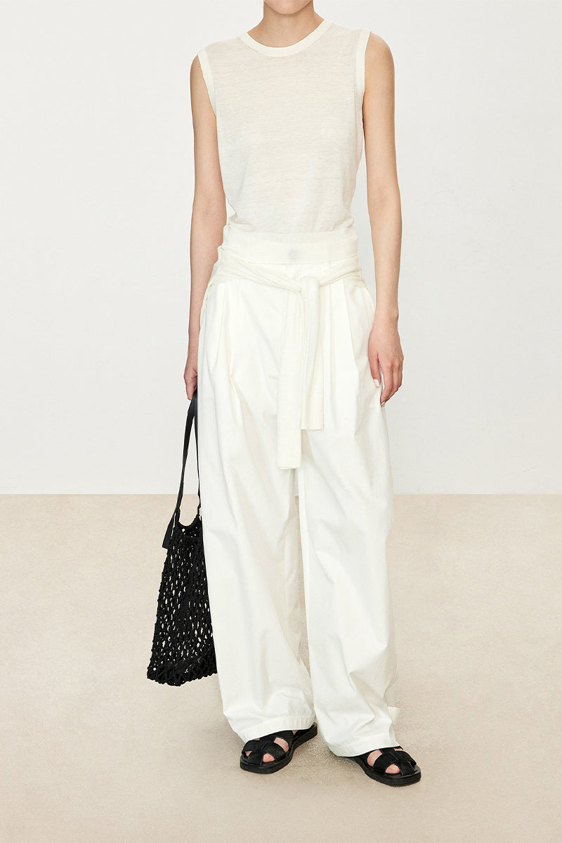 Lightweight Triacetate-Tencel Sleeveless Knit Top