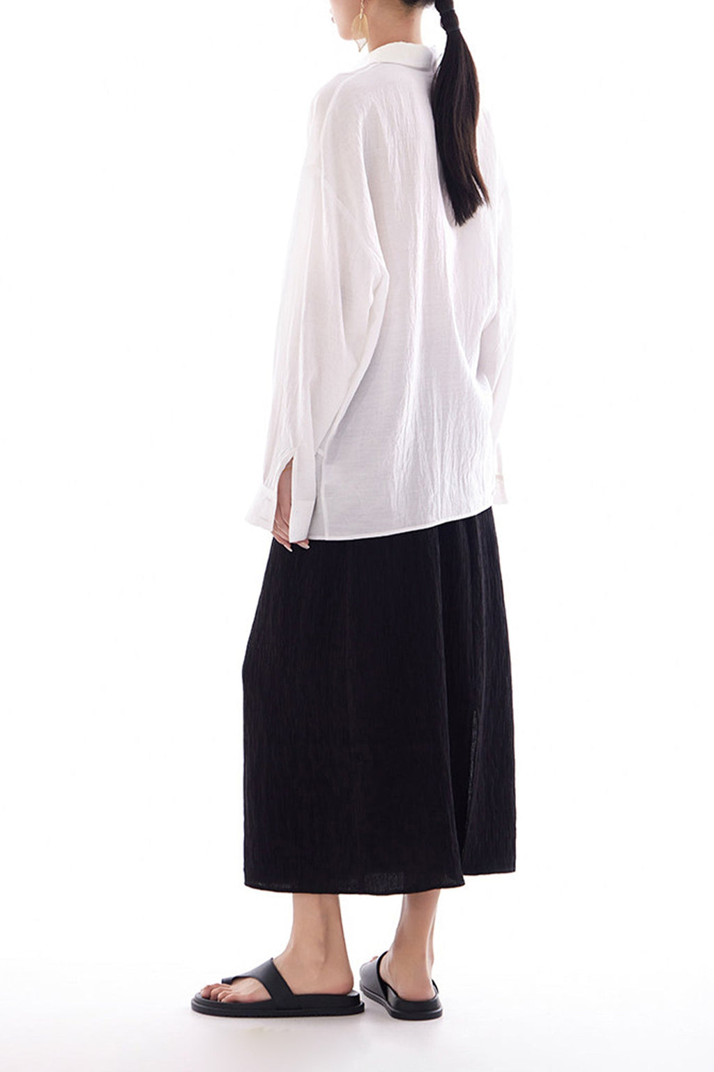Long Sleeve Sunscreen Tencel Shirt With French Twist