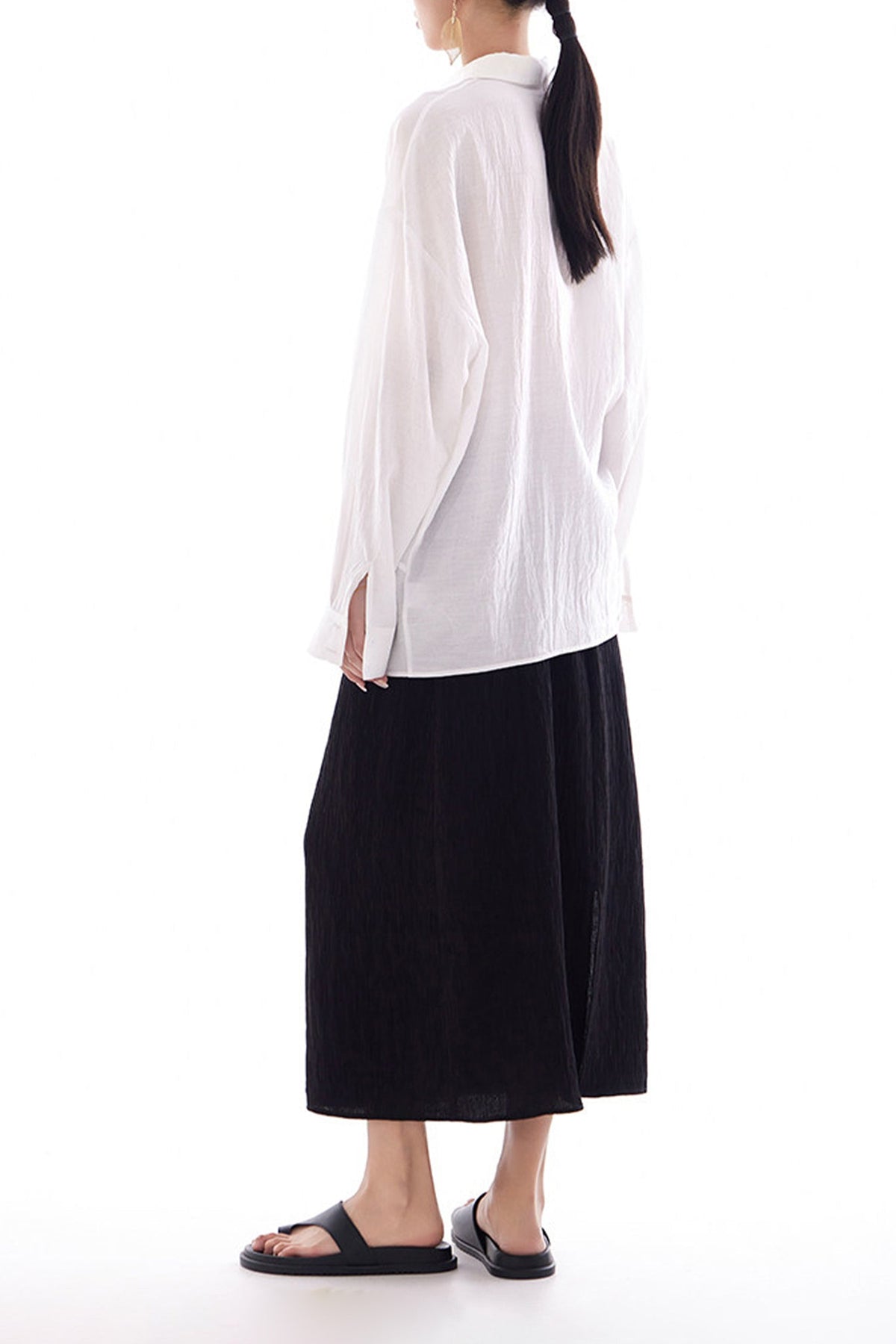 Long Sleeve Sunscreen Tencel Shirt With French Twist