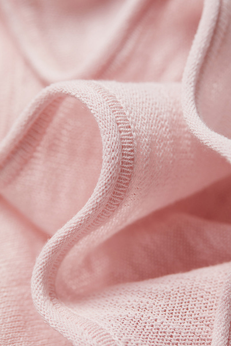 Loose Sheer Cotton-Linen Long-Sleeve Crew-Neck Knit T-Shirt