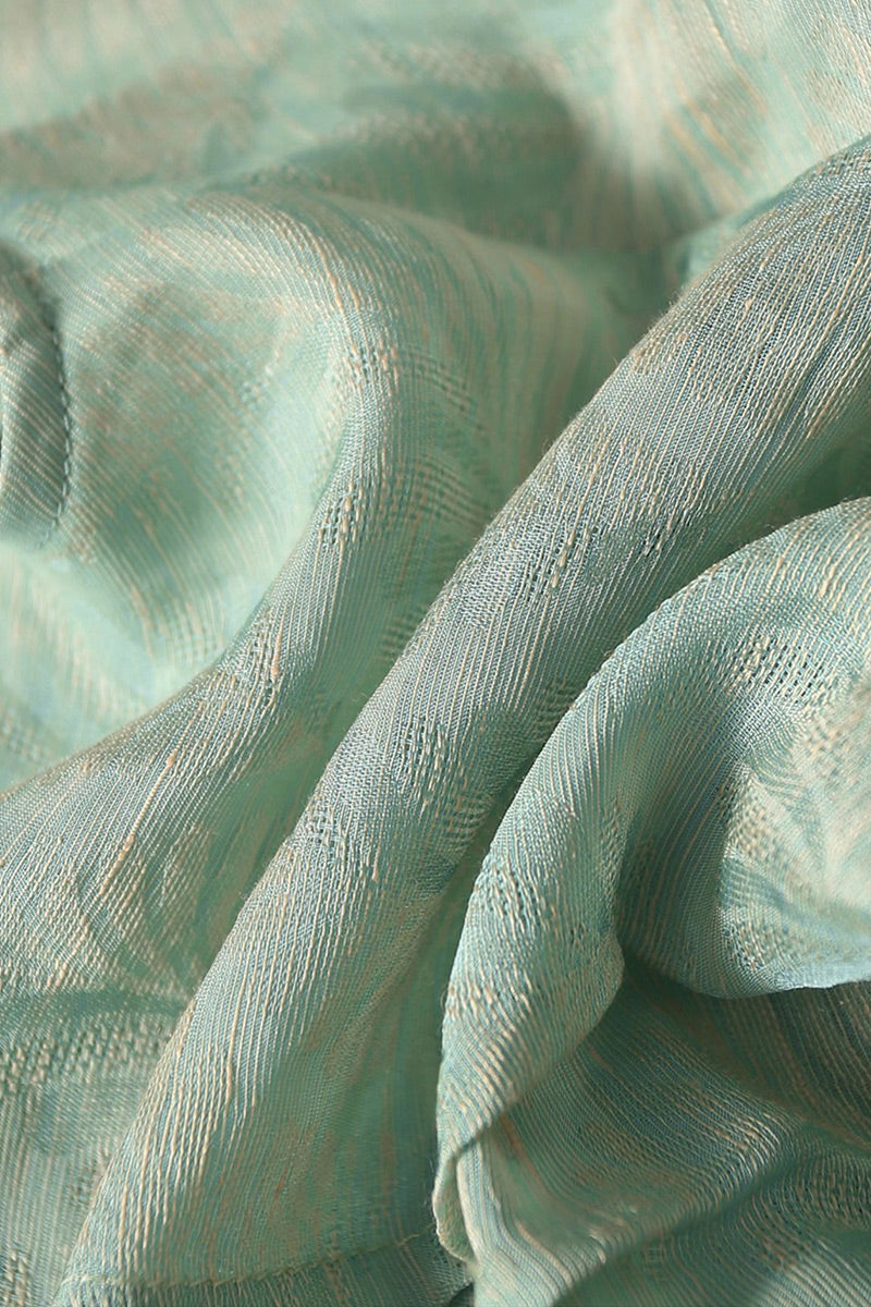 Luxe Silk-Linen Jacquard Cap-Sleeve Pintuck Blouse