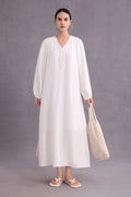 Minimalist Linen-Blend Long Sleeve Maxi Boho Dress