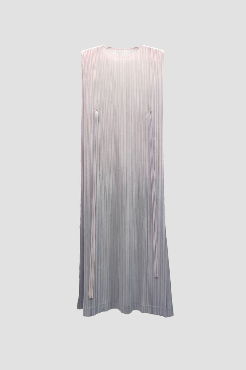 Ombre Pleated Sleeveless Midi Dress