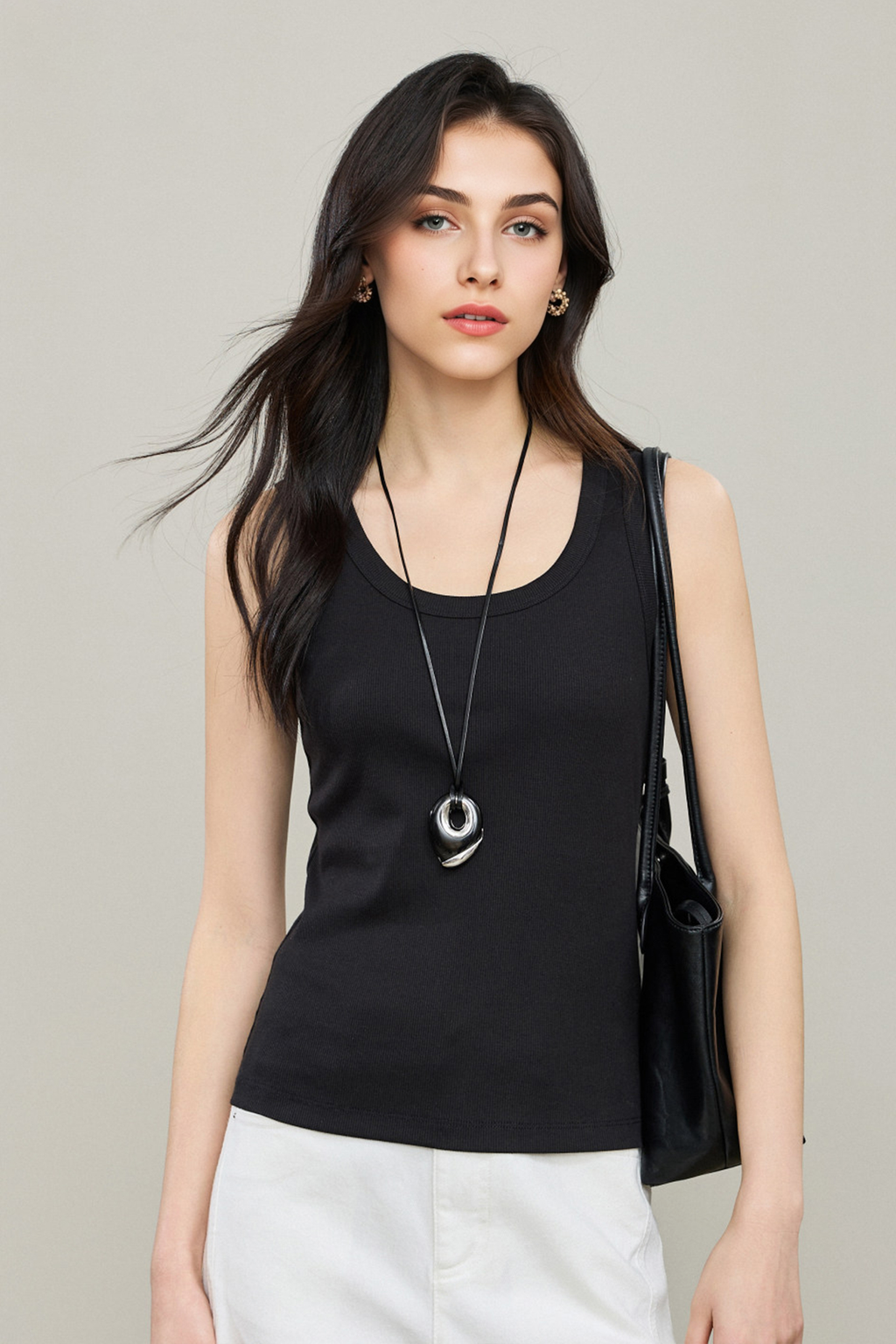Organic Cotton Ribbed U-Neck Tank Top