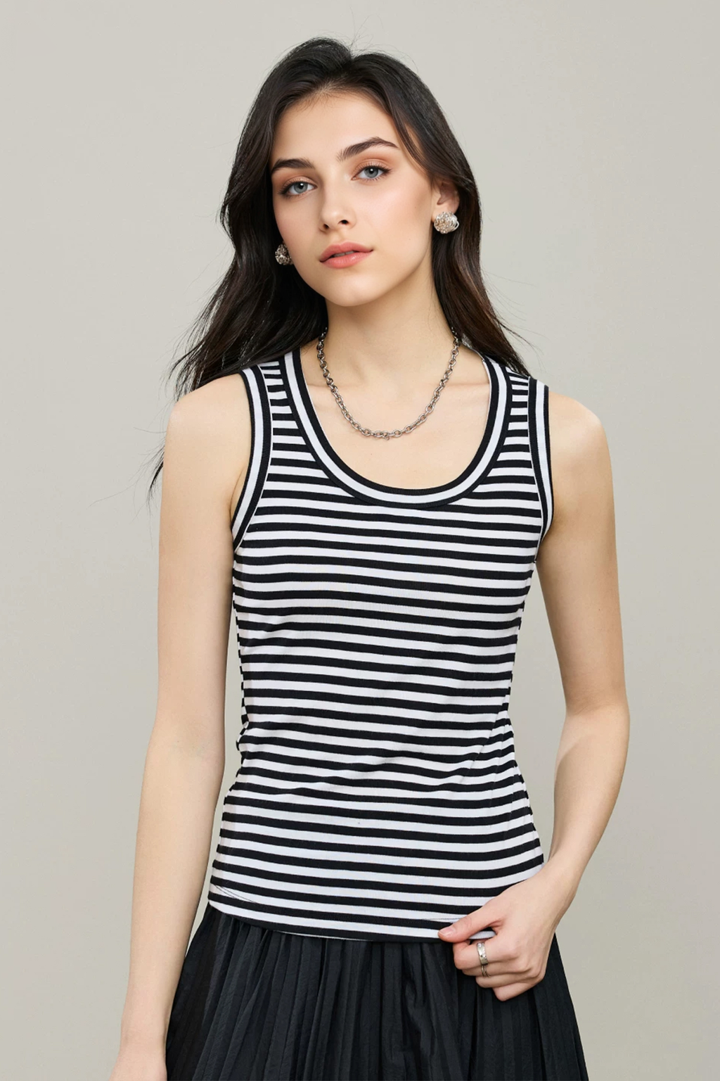 Organic Cotton Ribbed U-Neck Tank Top