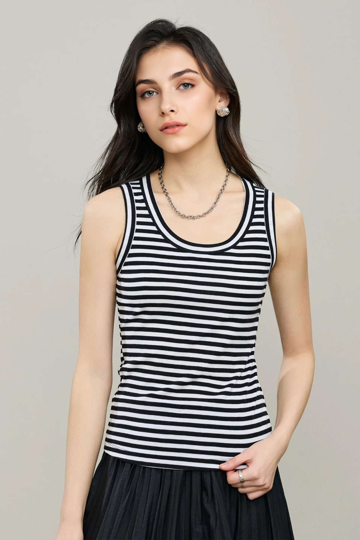 Organic Cotton Ribbed U-Neck Tank Top