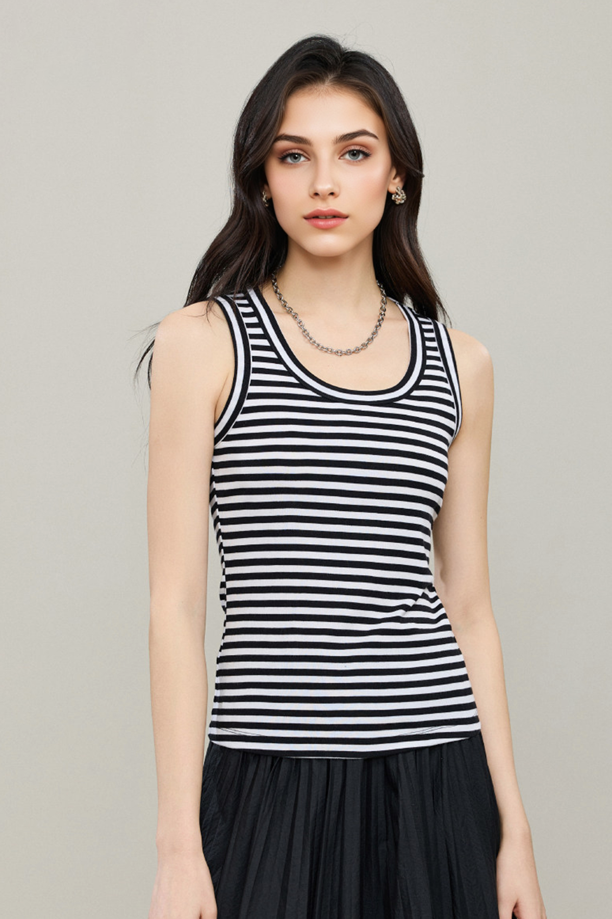 Organic Cotton Ribbed U-Neck Tank Top