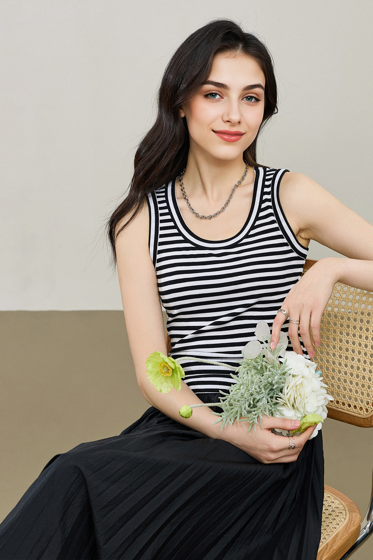 Organic Cotton Ribbed U-Neck Tank Top