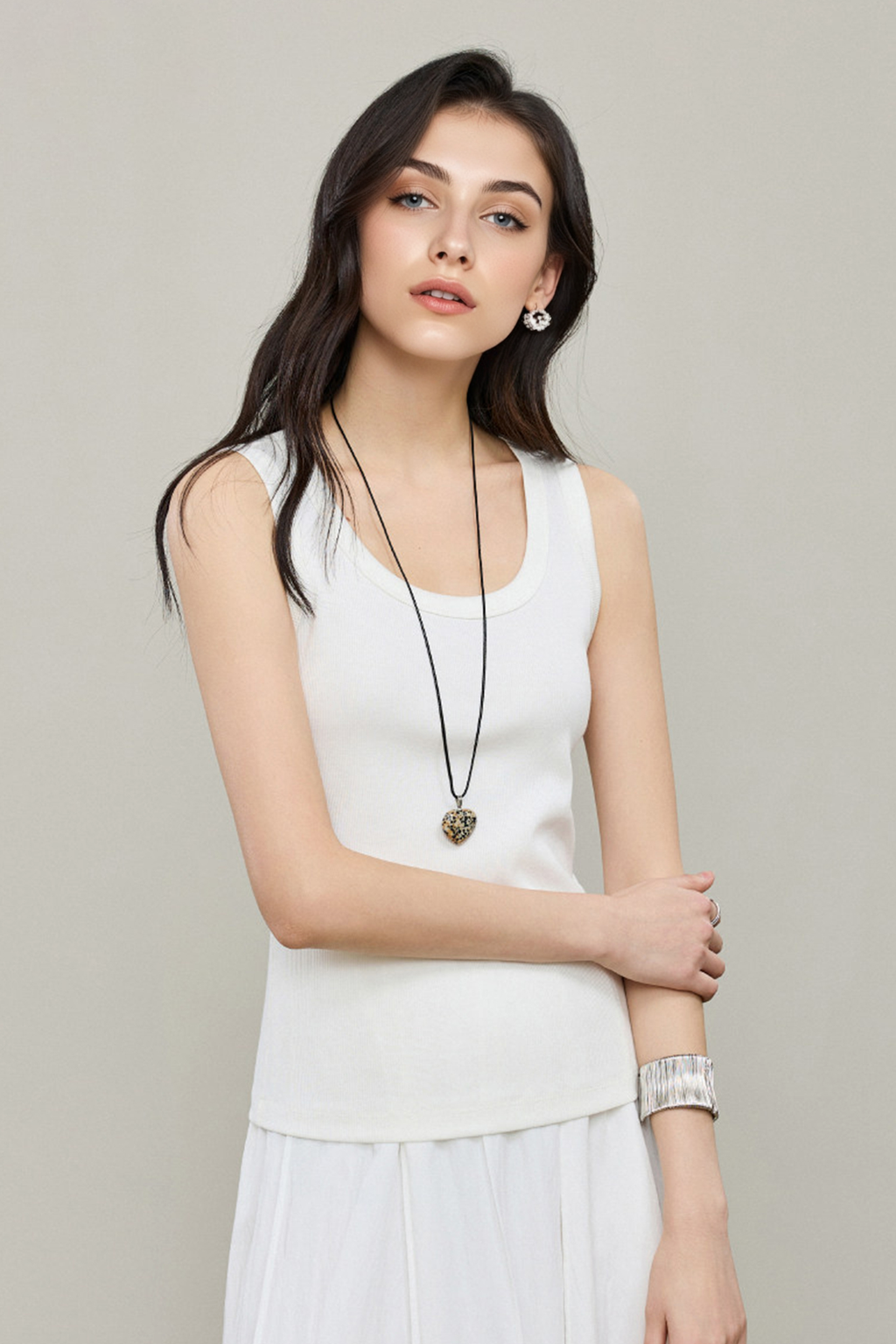 Organic Cotton Ribbed U-Neck Tank Top