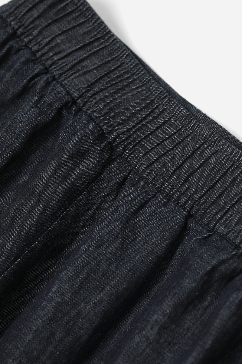 Organic Linen-Cotton A-Line Midi Skirt with Pockets
