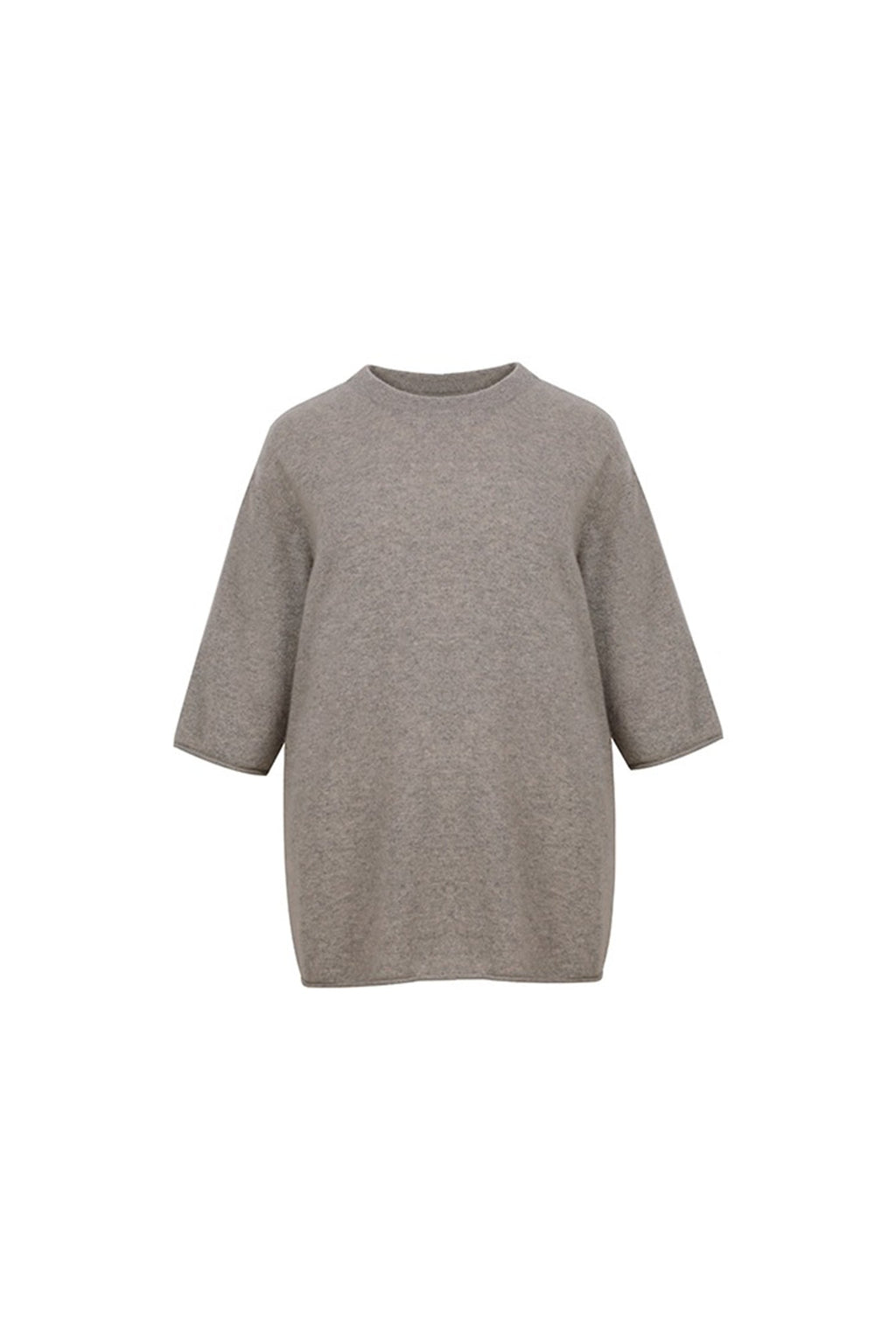 Oversized Cashmere 3/4 Sleeve Sweater T-Shirt