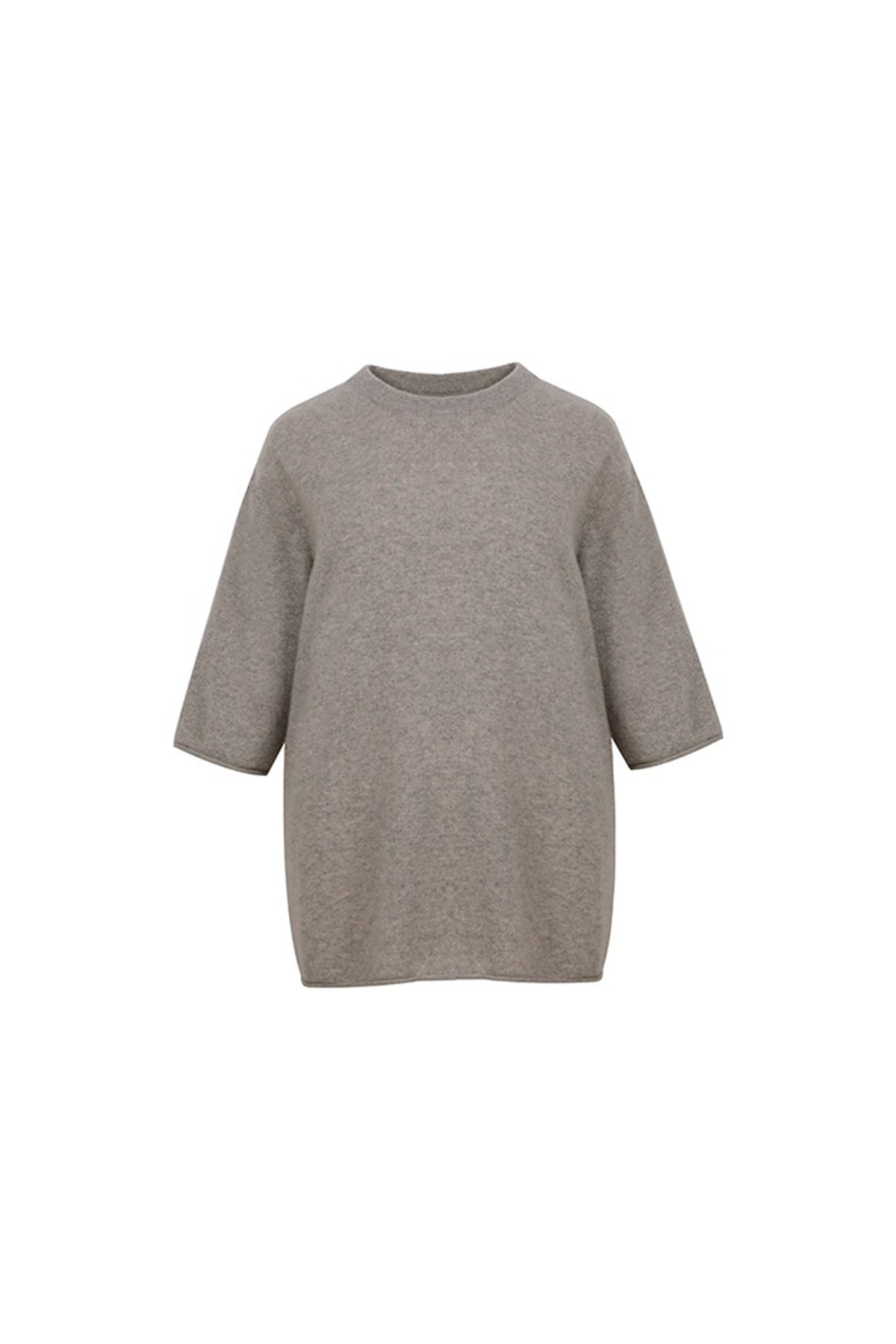 Oversized Cashmere 3/4 Sleeve Sweater T-Shirt