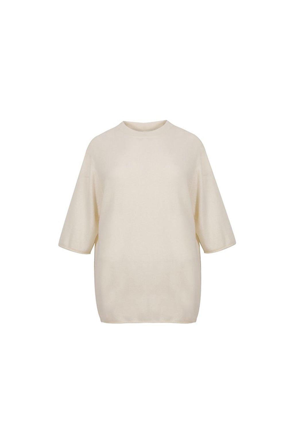 Oversized Cashmere 3/4 Sleeve Sweater T-Shirt