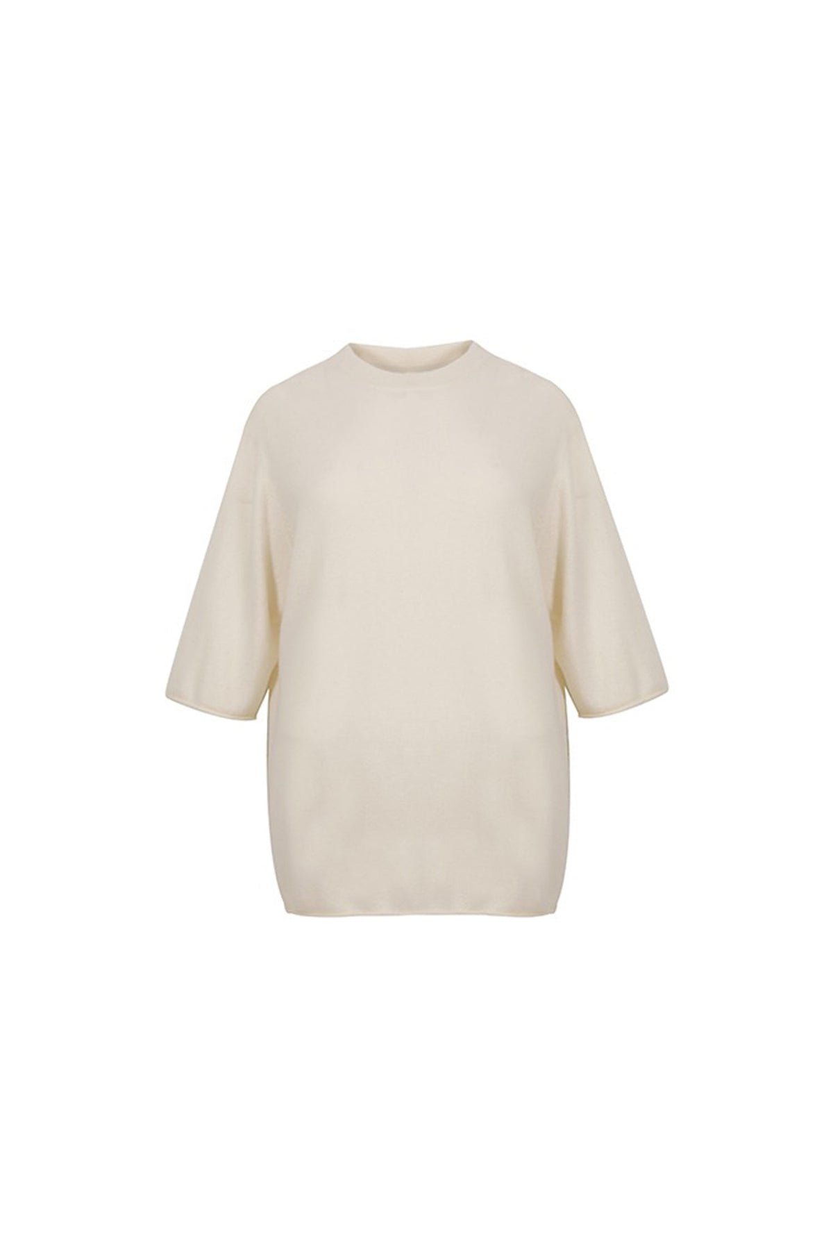 Oversized Cashmere 3/4 Sleeve Sweater T-Shirt