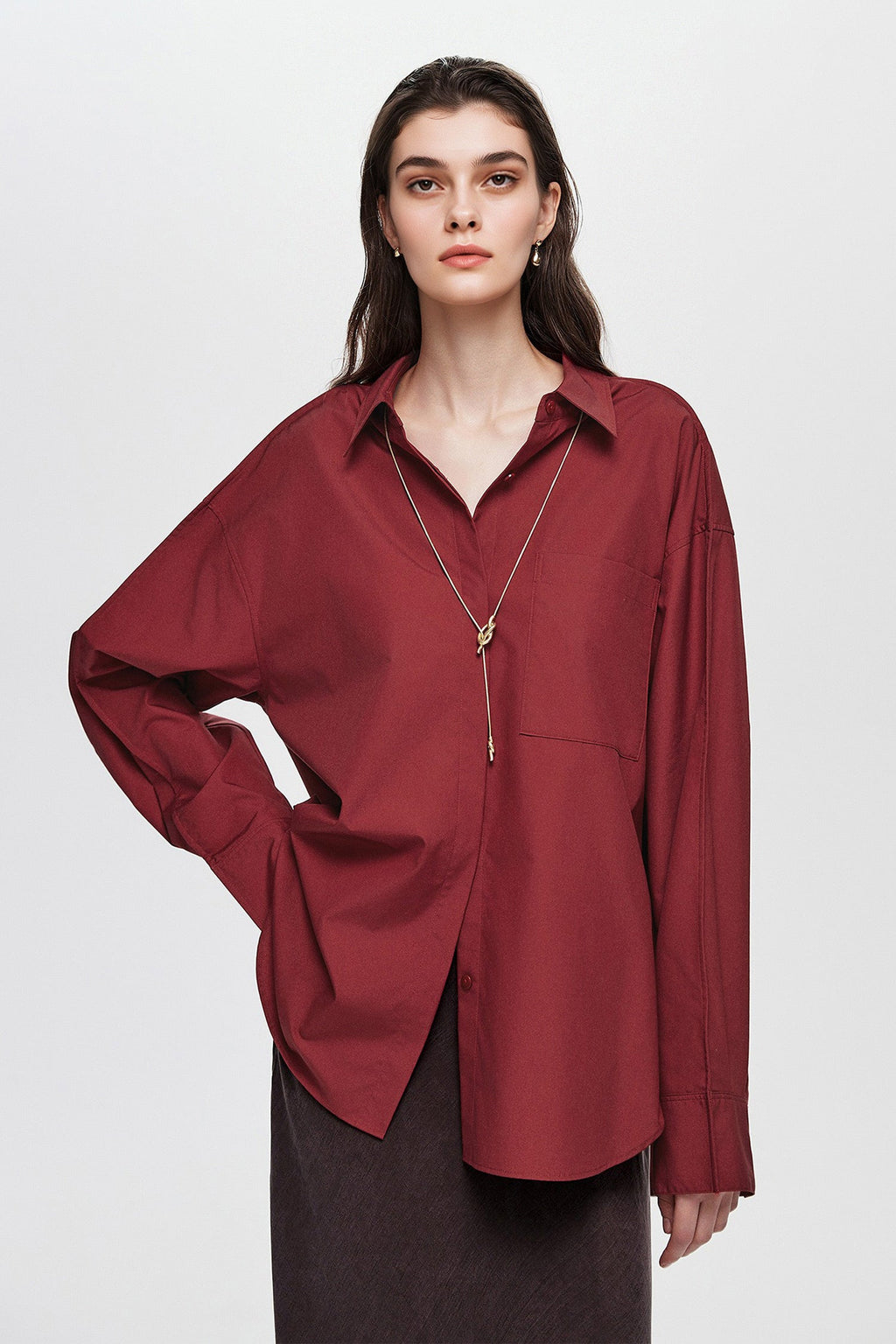 Oversized Fine Cotton Poplin Button-Up Shirt