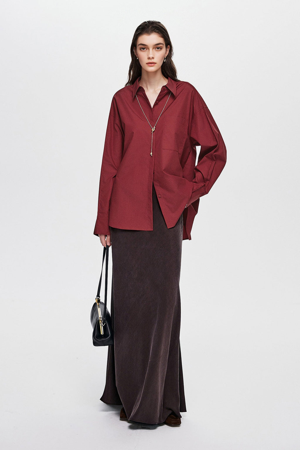 Oversized Fine Cotton Poplin Button-Up Shirt