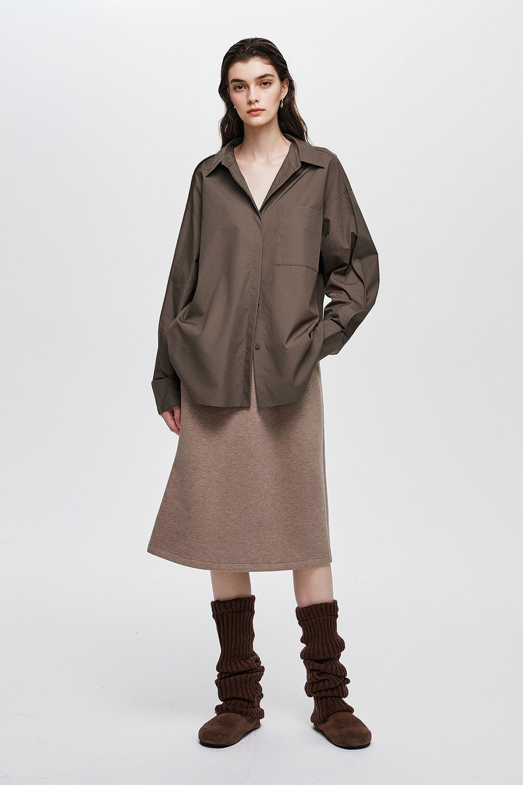 Oversized Fine Cotton Poplin Button-Up Shirt