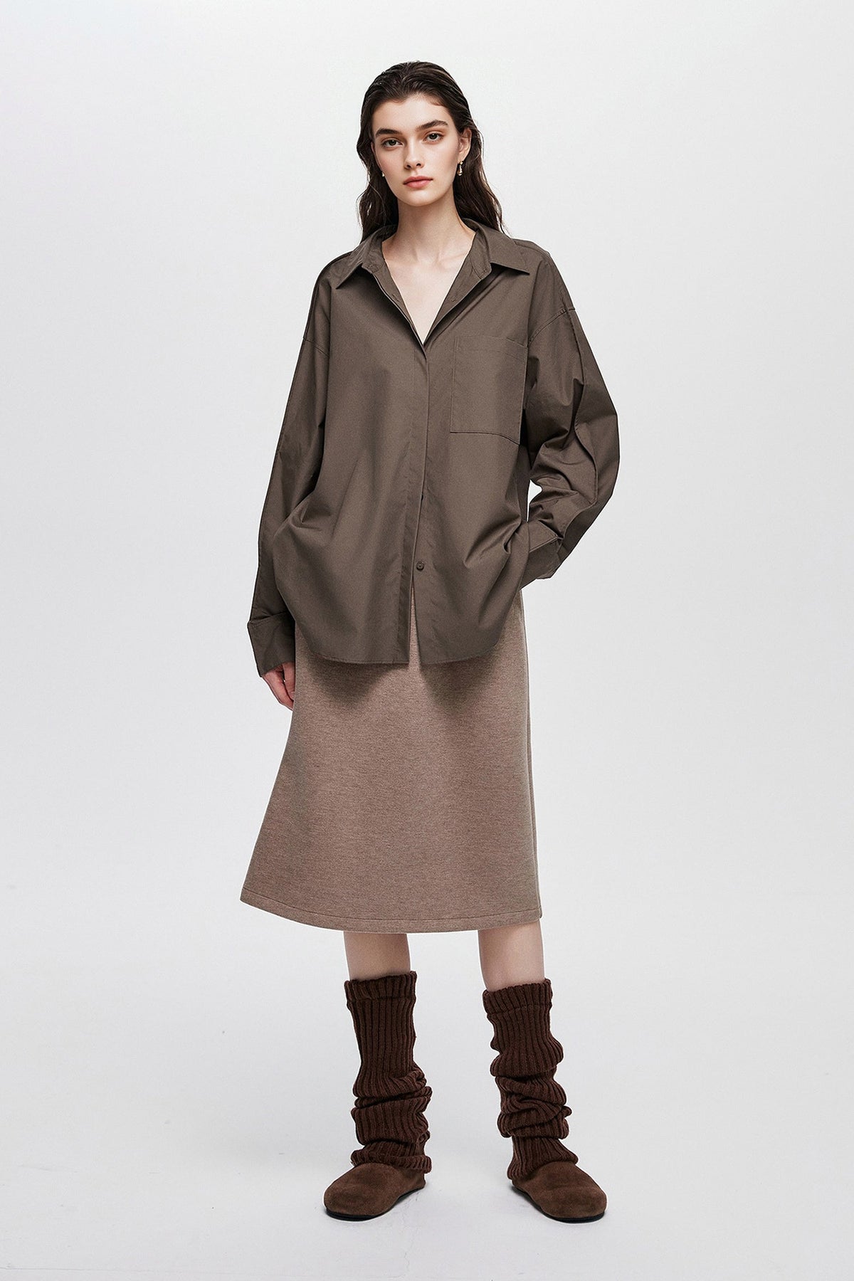 Oversized Fine Cotton Poplin Button-Up Shirt