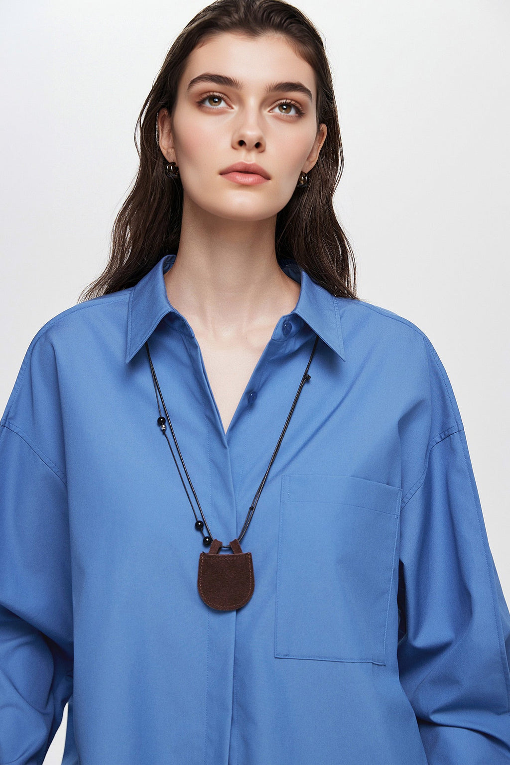 Oversized Fine Cotton Poplin Button-Up Shirt