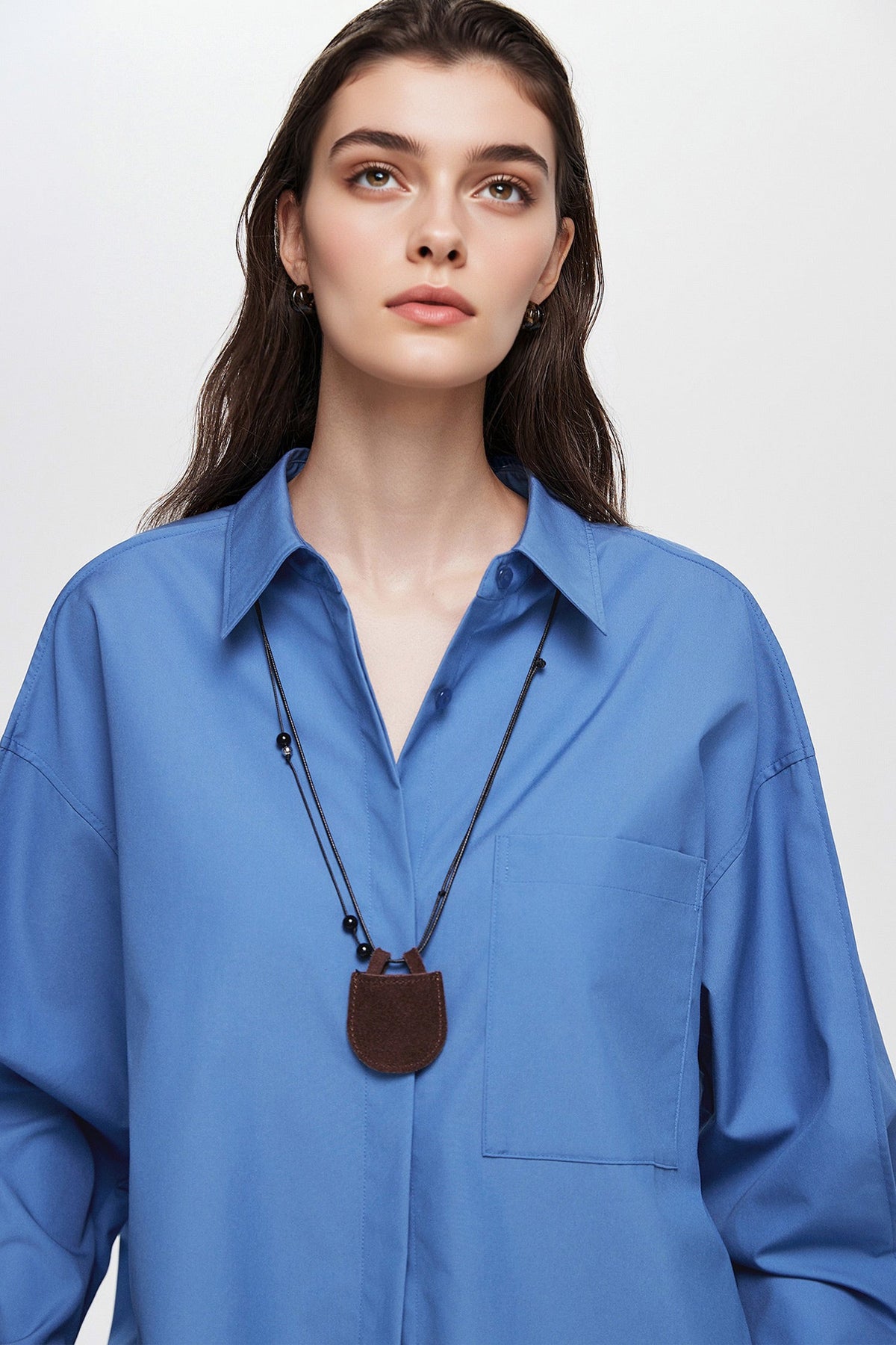 Oversized Fine Cotton Poplin Button-Up Shirt