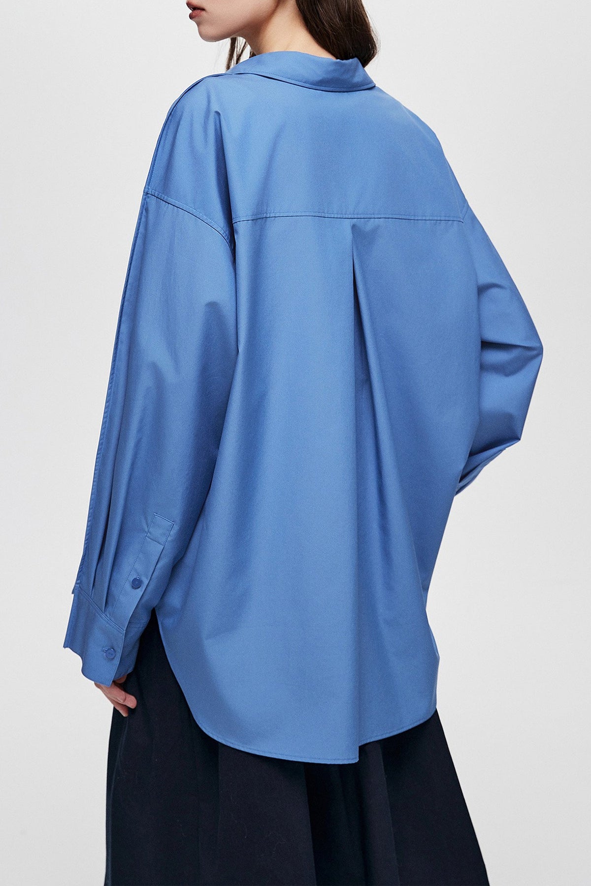 Oversized Fine Cotton Poplin Button-Up Shirt
