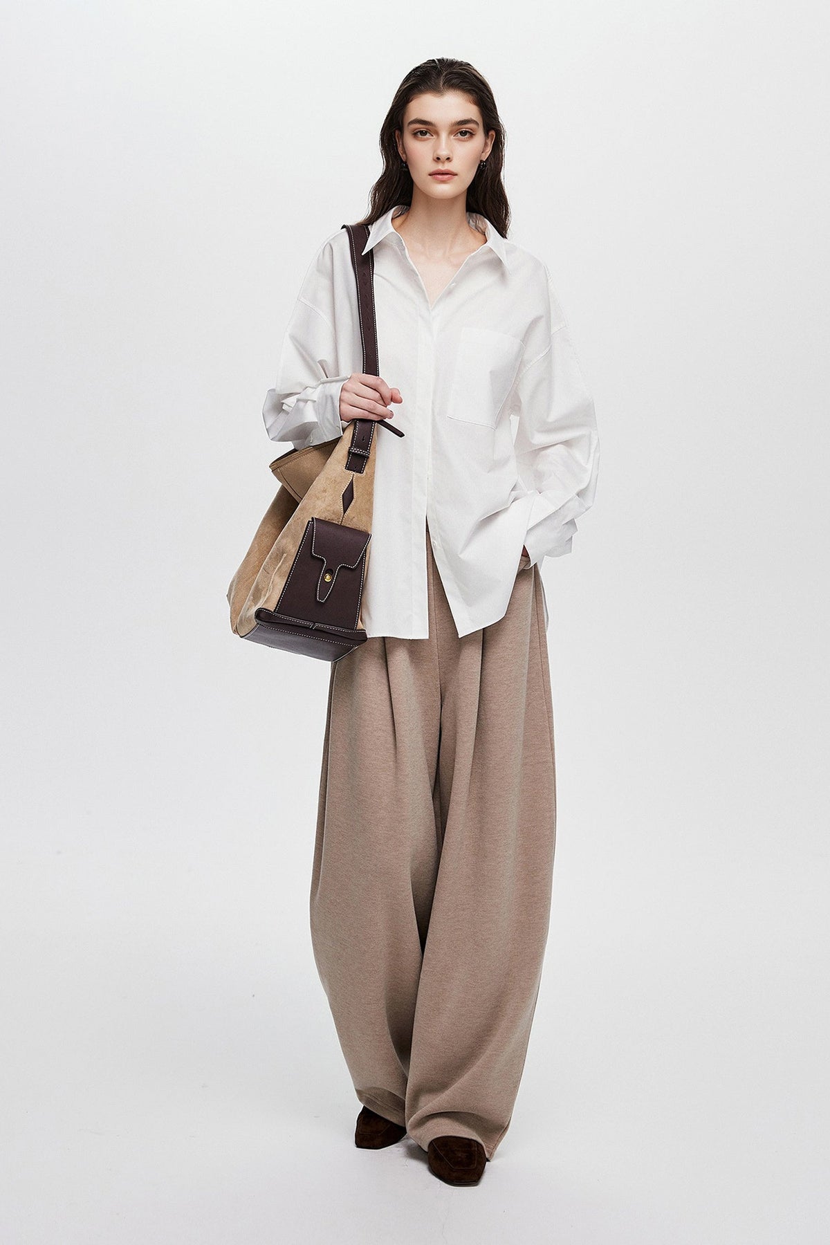 Oversized Fine Cotton Poplin Button-Up Shirt