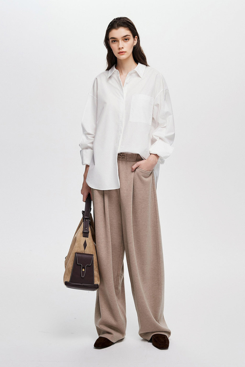 Oversized Fine Cotton Poplin Button-Up Shirt