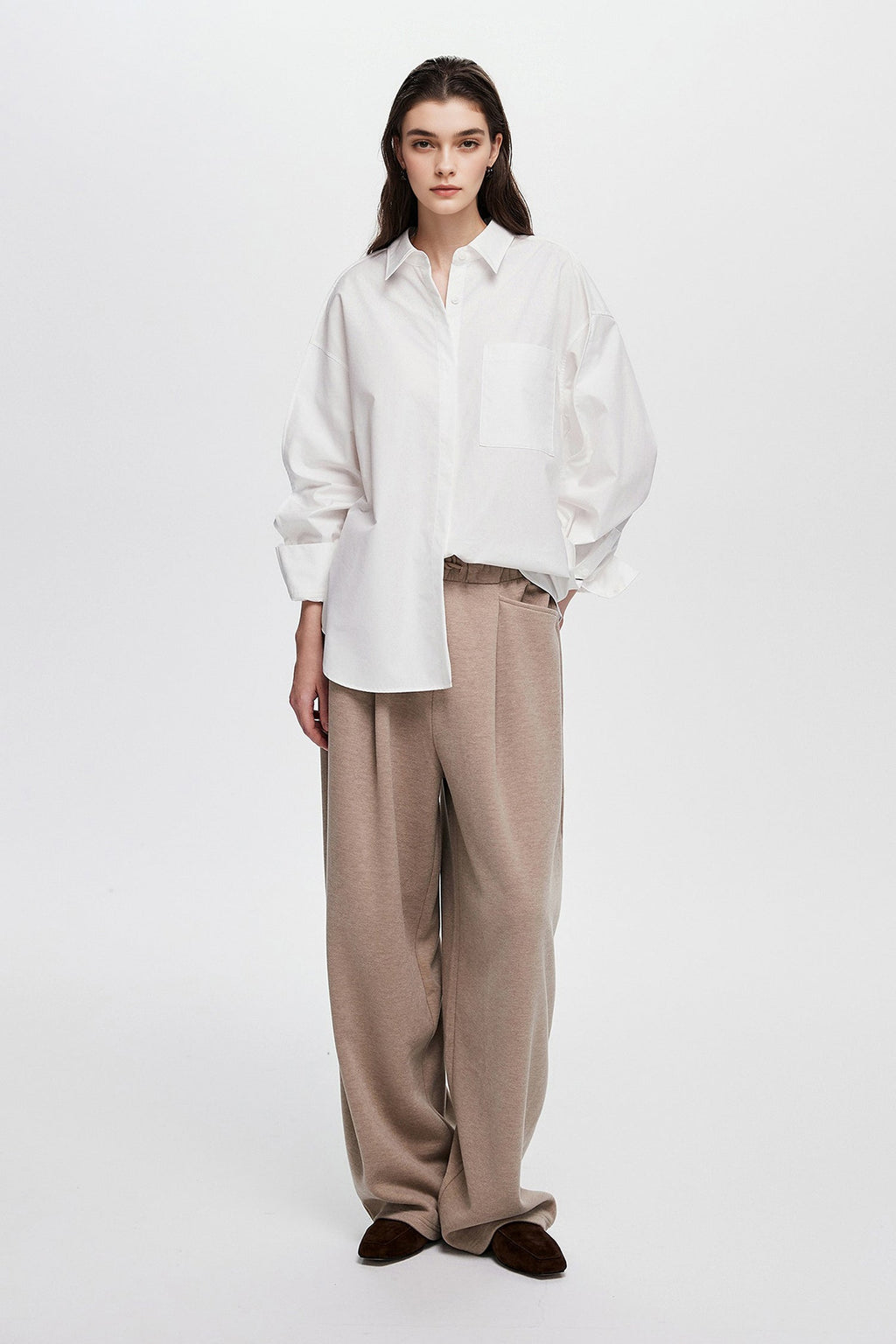 Oversized Fine Cotton Poplin Button-Up Shirt